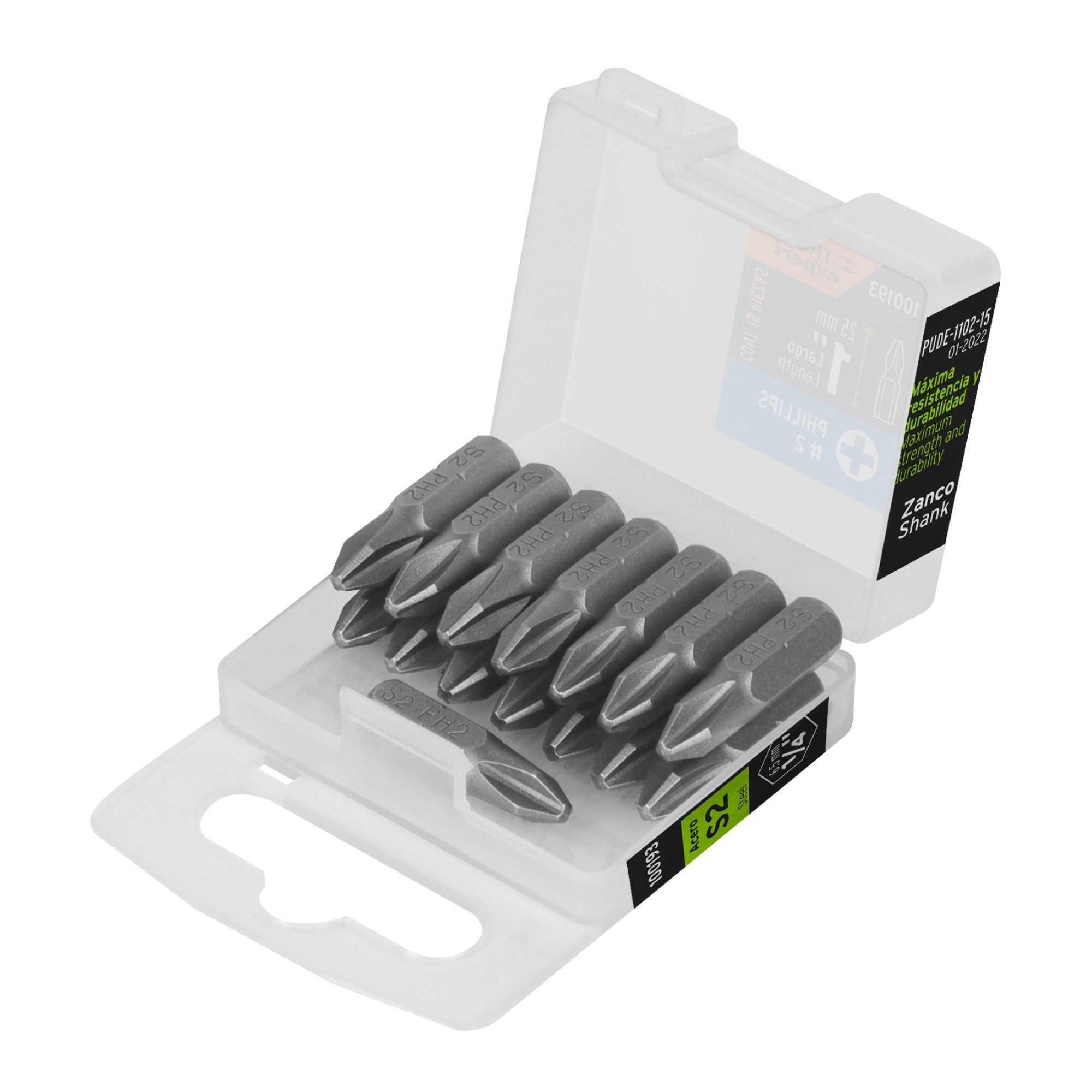 Estuche Con 15 Puntas Phillips PH2 De 1"
